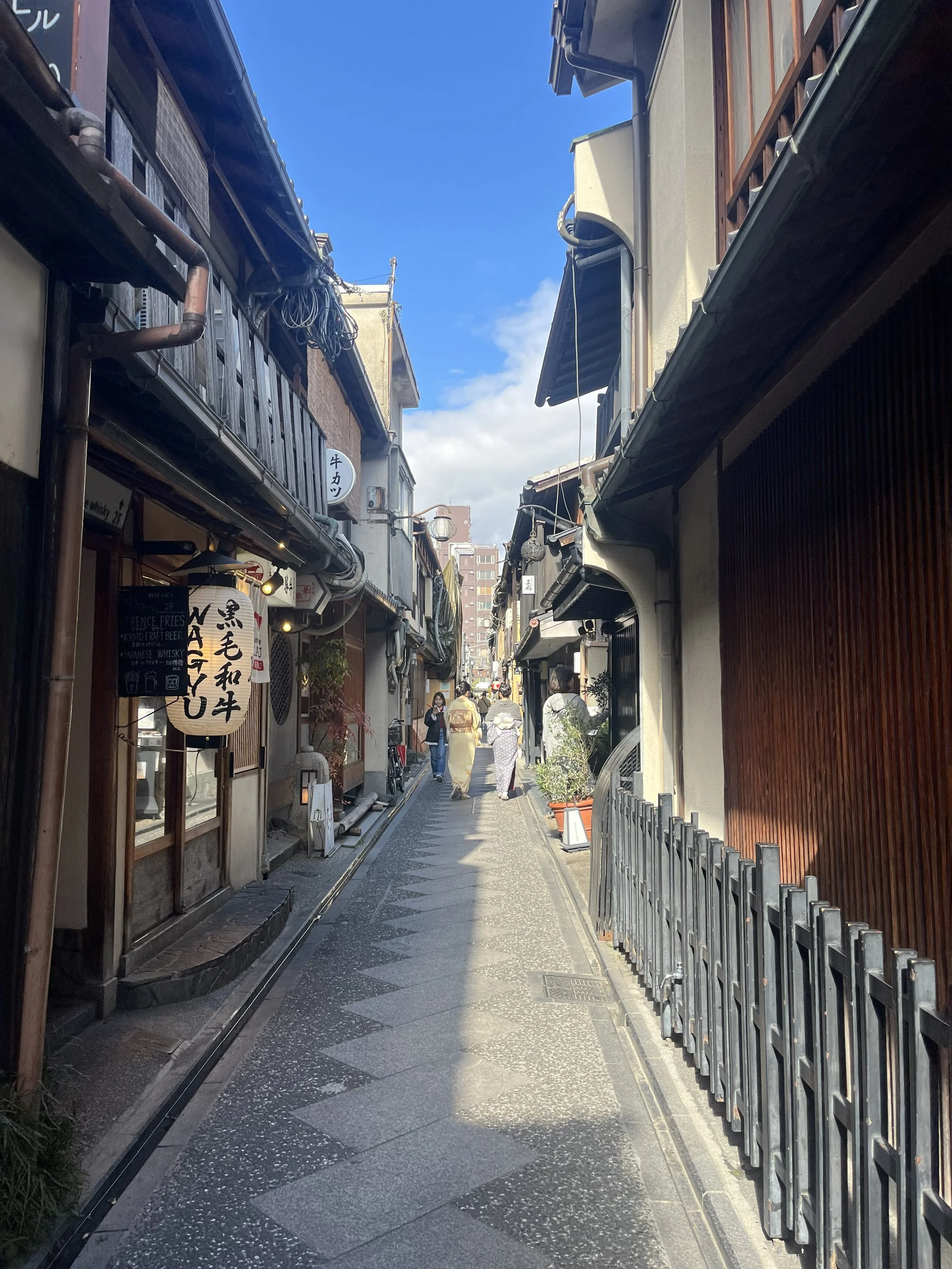 tradiční ulička Pontocho, Kyoto 