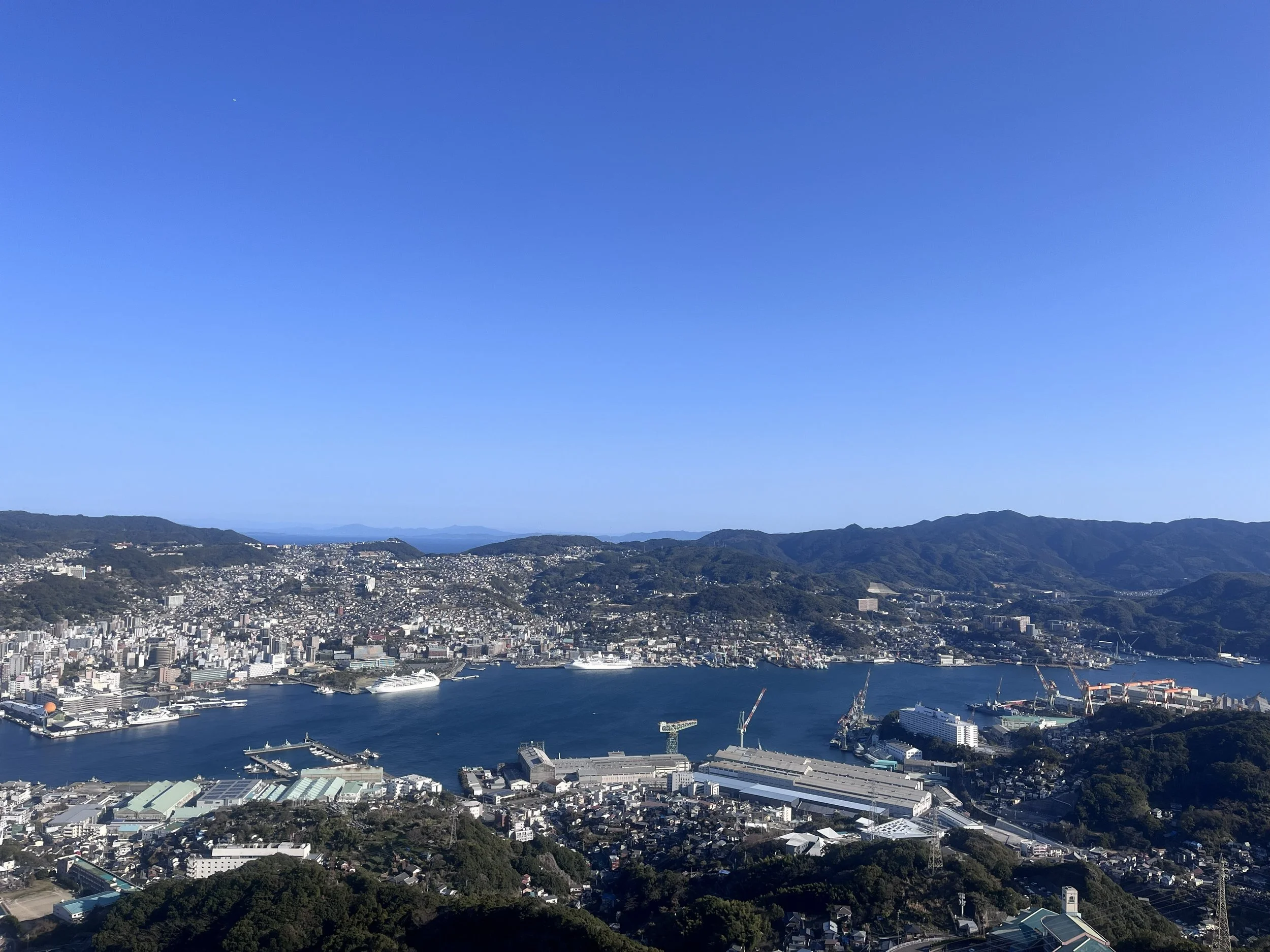 výhled na Nagasaki z hory Inasayama