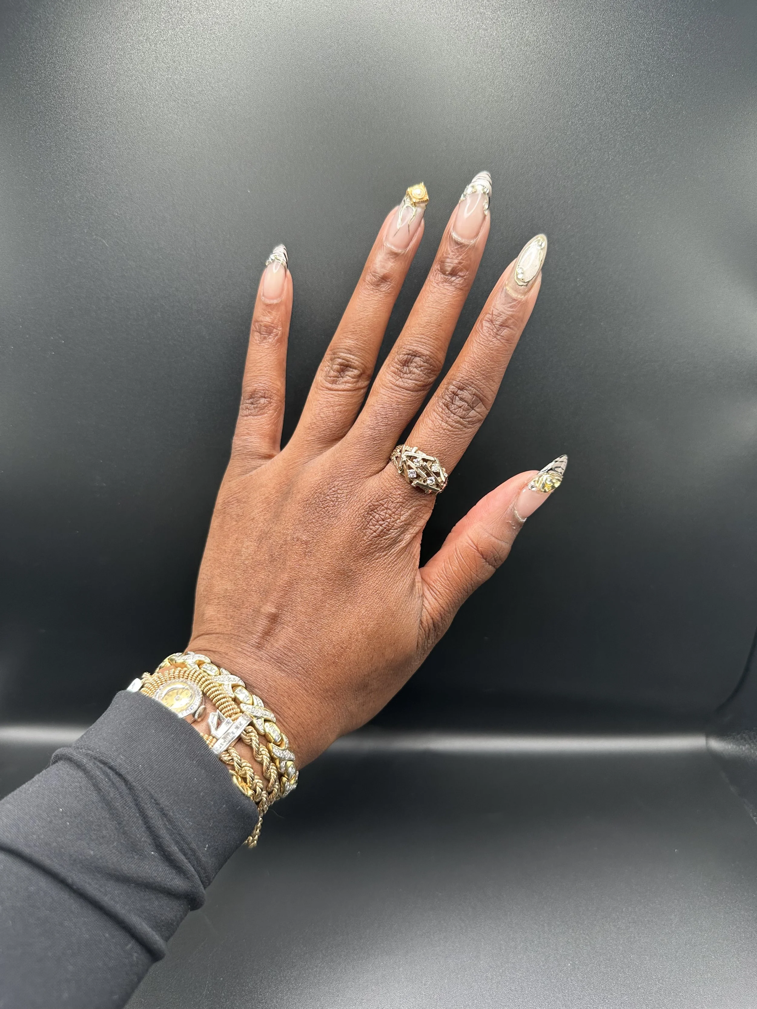 Mid-Century Modern 14K Diamond Ring