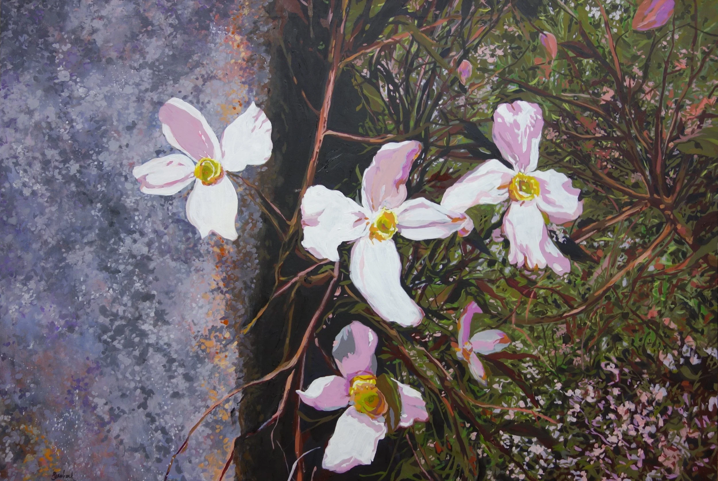 Clematis on Granite-Flatworld-Sold