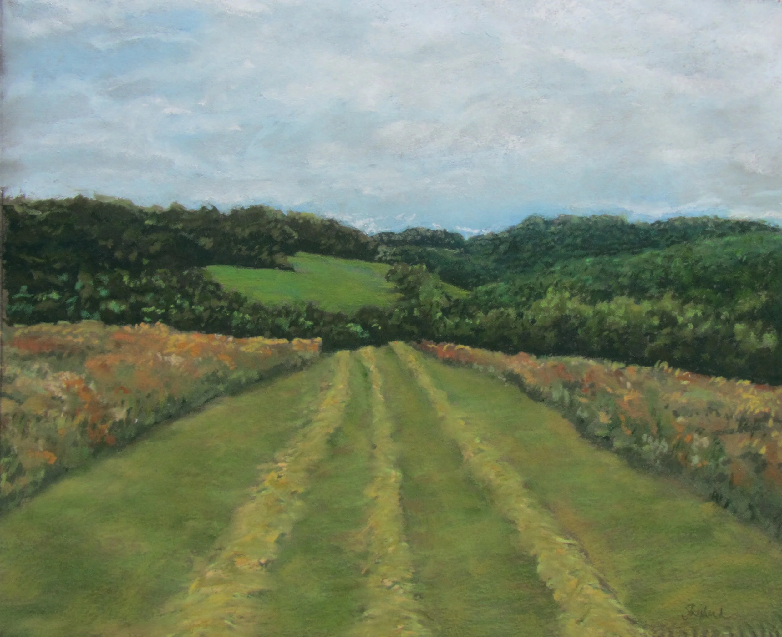 Mowed Field-Pastel Landscape-Sold