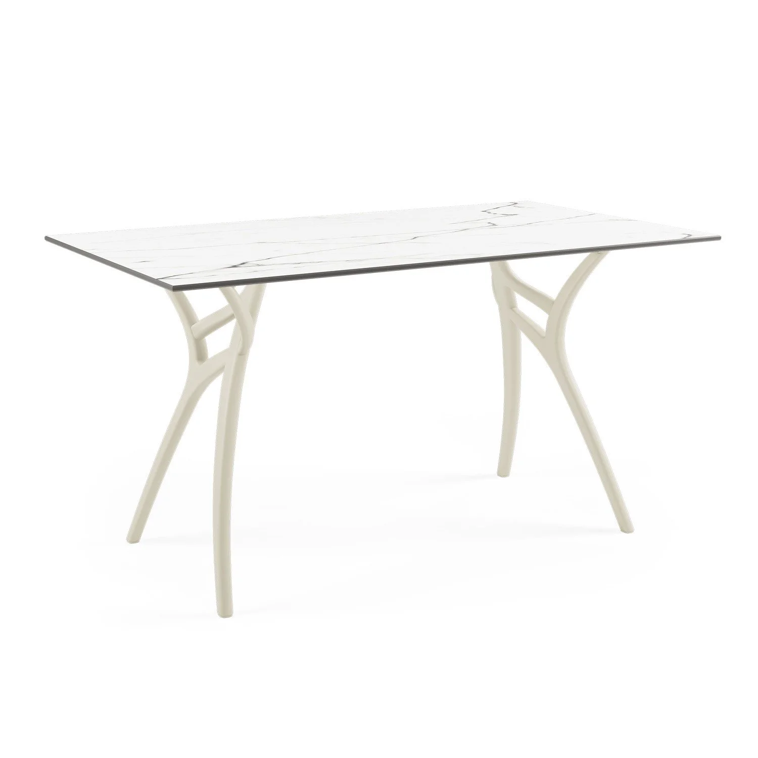 HPL White Marble Leg Beige