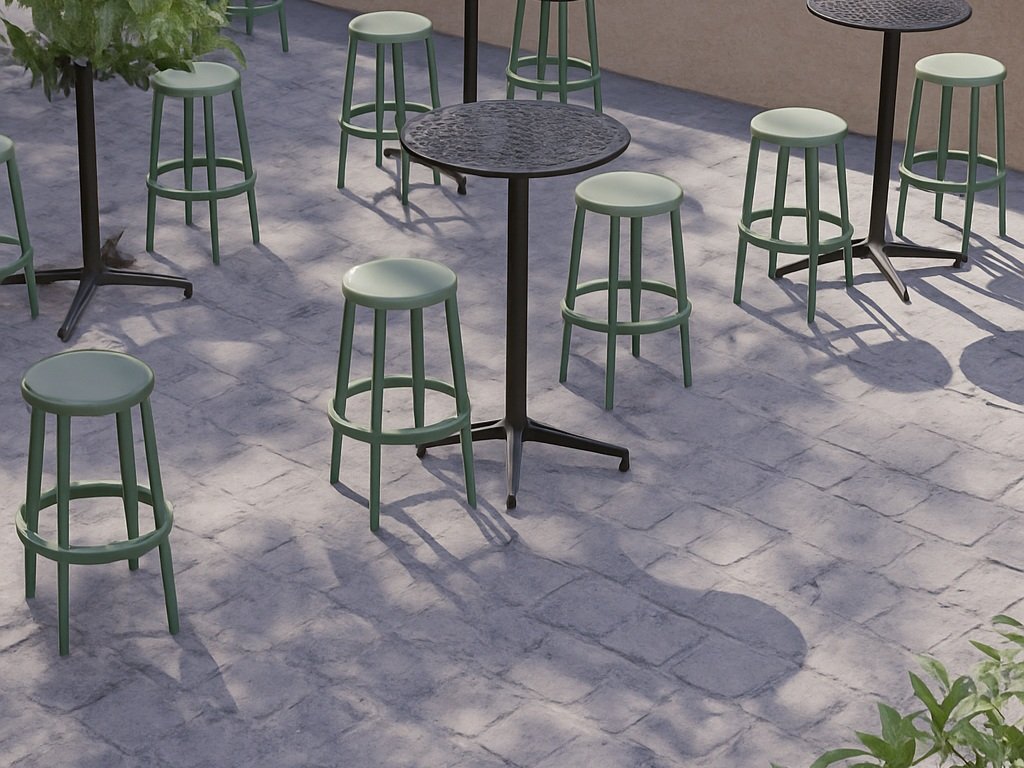 DUO BAR STOOL | Color: Nile Green-B / Nile Green-S