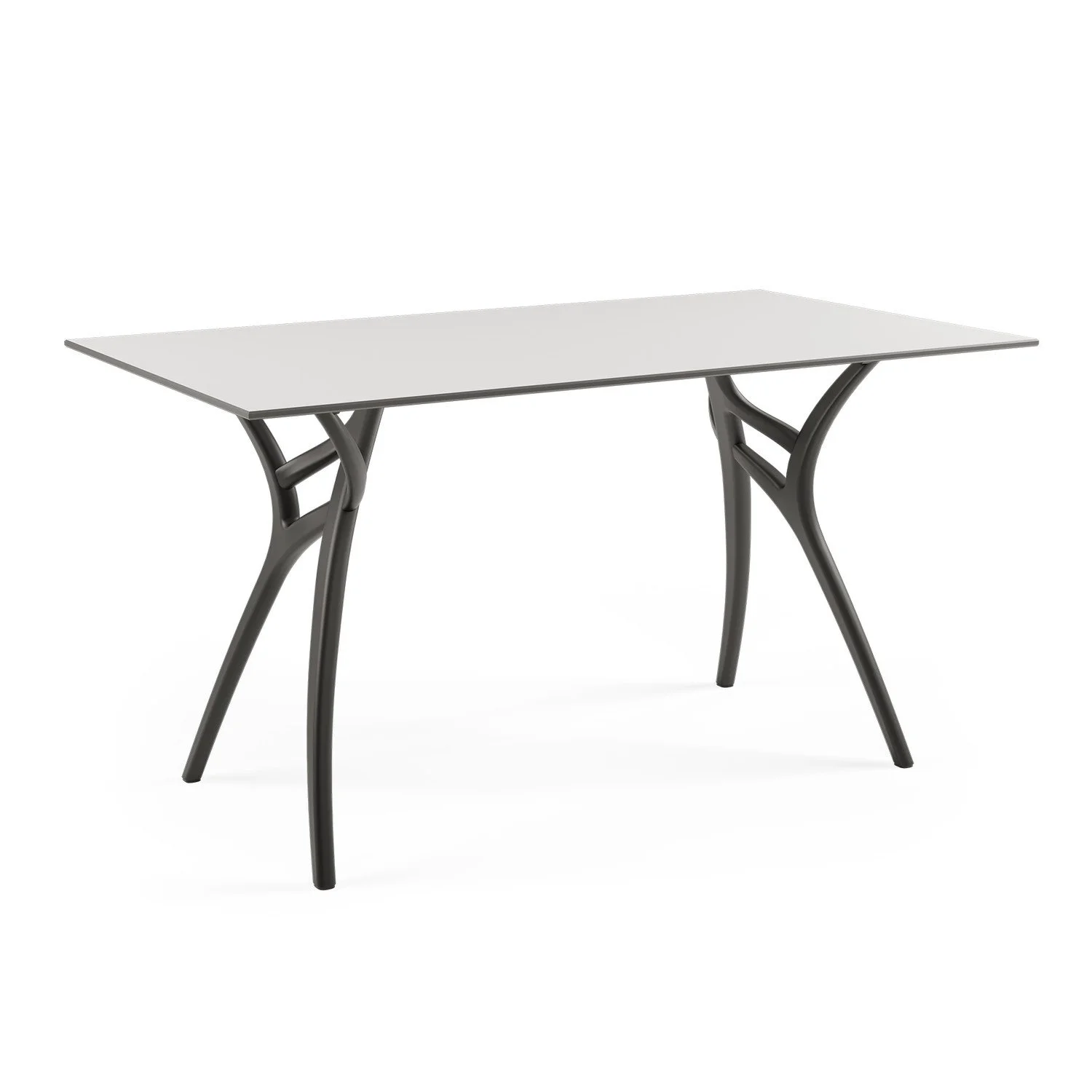 HPL Solid White Leg Black