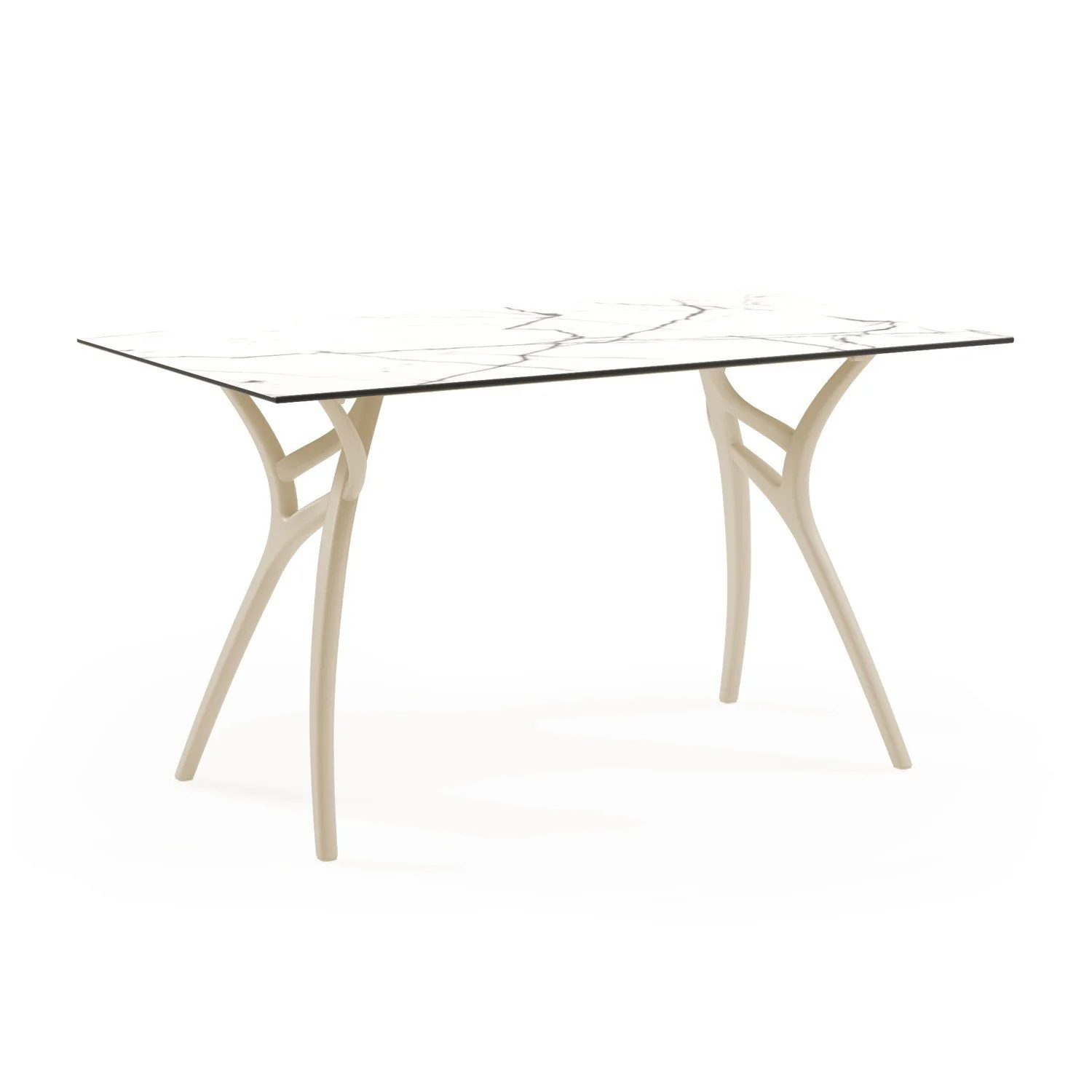 HPL White Marble Leg Beige