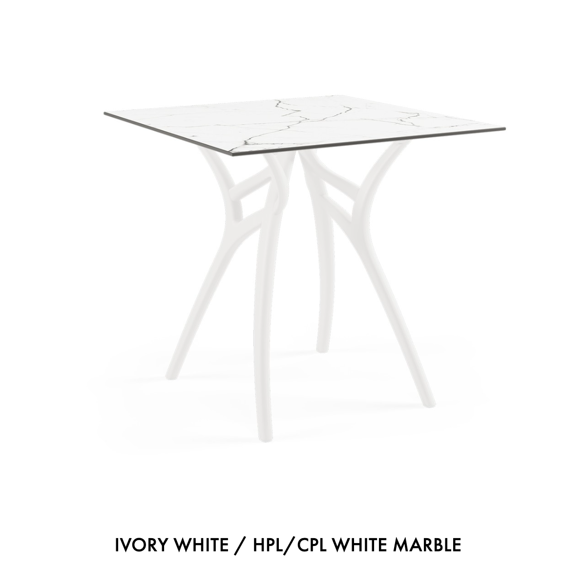 TABLE: IVY-L SQUARE 77x77cm & 90x90cm | Available Tabletop Sizes: 30.3" x 30.3" & 35.4" x 35.4" | Indoor / Outdoor Suited