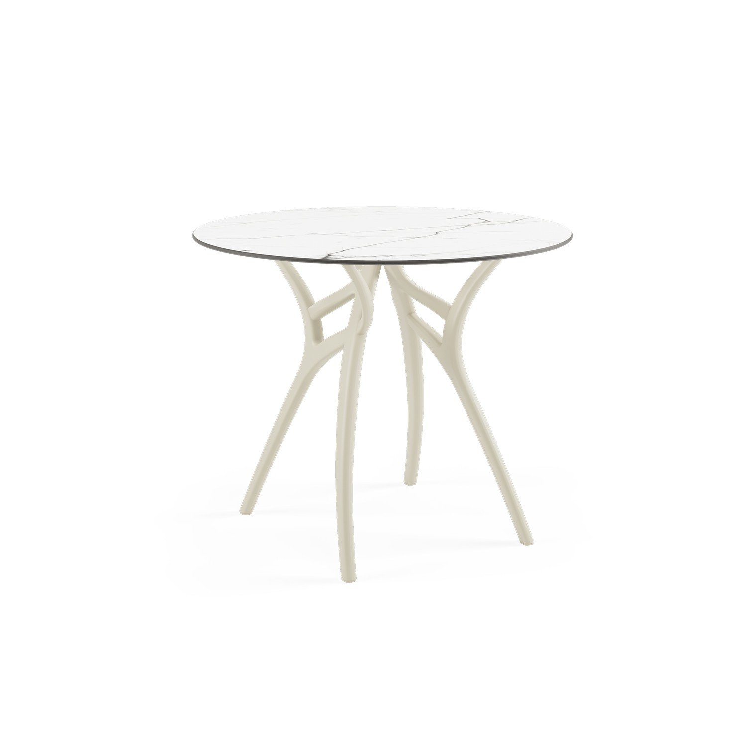 HPL White Marble Leg Beige