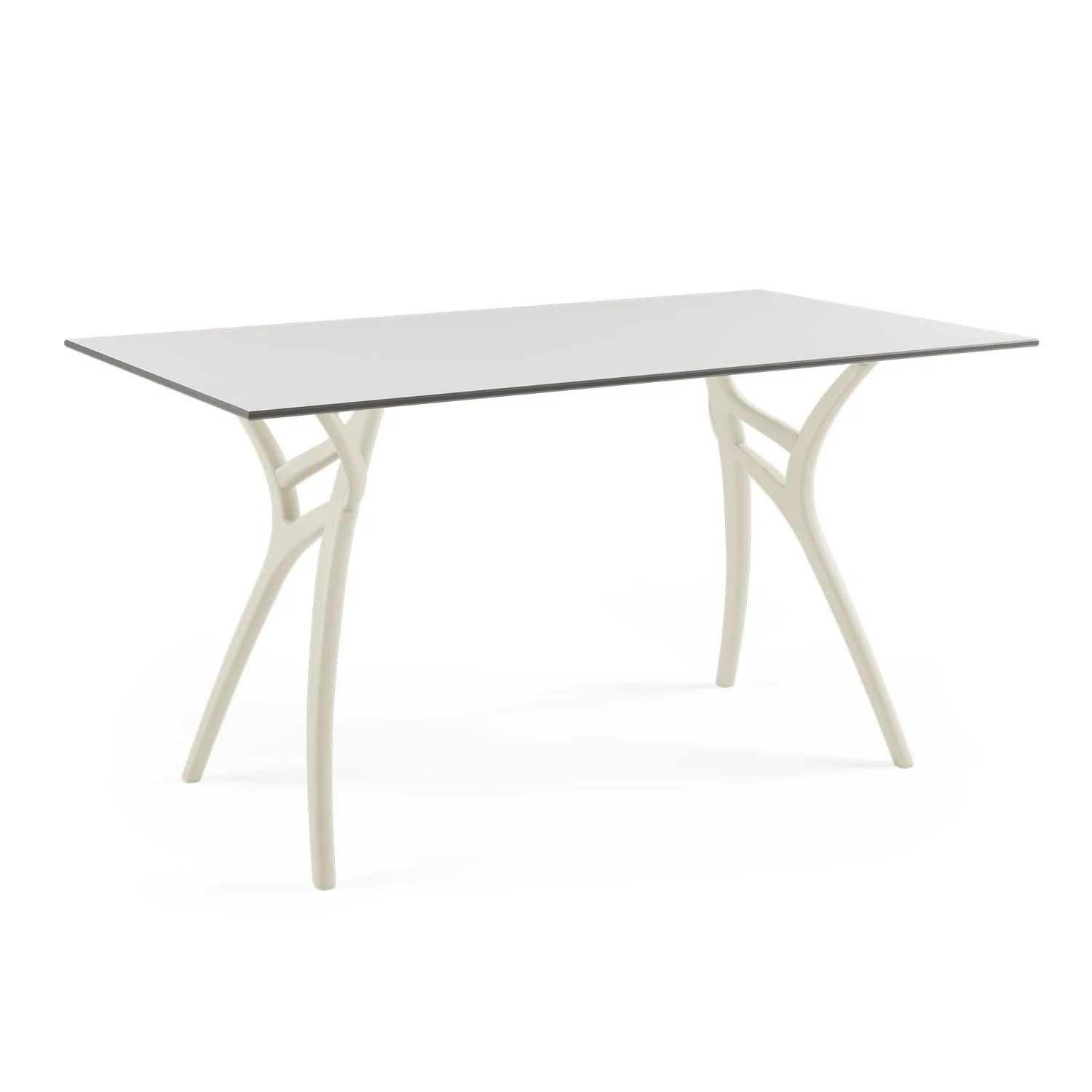 HPL Solid White Leg Beige