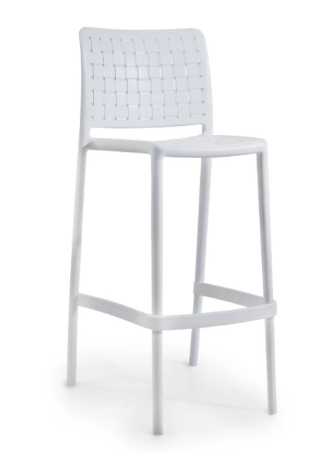 FAME-S BAR STOOL | Indoor / Outdoor Suited | Height (floor to seat): 29.5" | Color: White