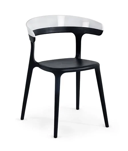 Luna Armchair Black Solid White