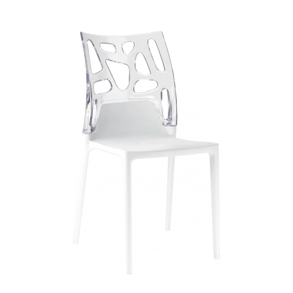 Ego Rock White and Transparent Chair