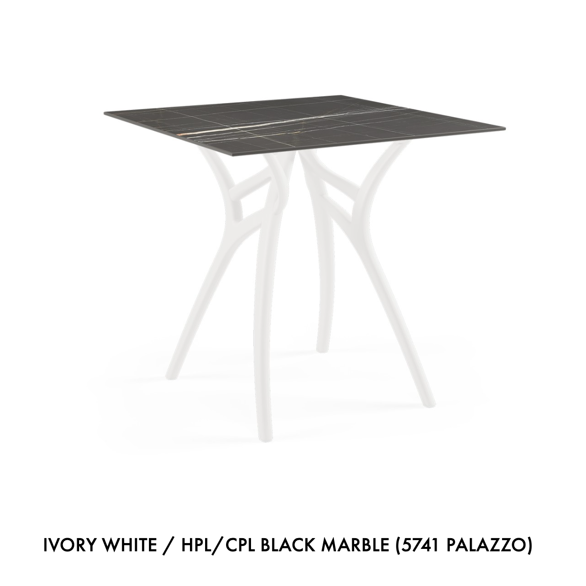 TABLE: IVY-L SQUARE 77x77cm & 90x90cm | Available Tabletop Sizes: 30.3" x 30.3" & 35.4" x 35.4" | Indoor / Outdoor Suited