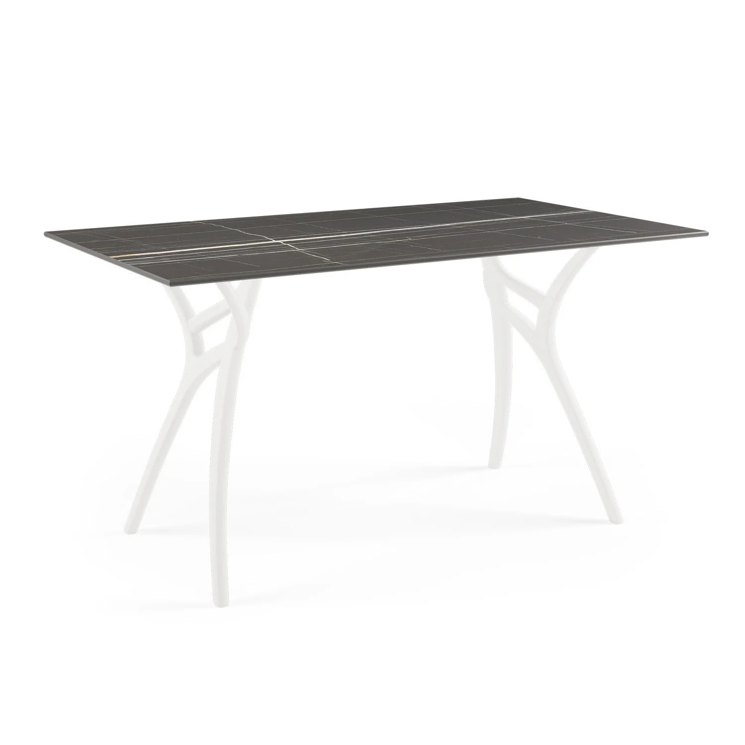 HPL Black Marble Leg Ivory White