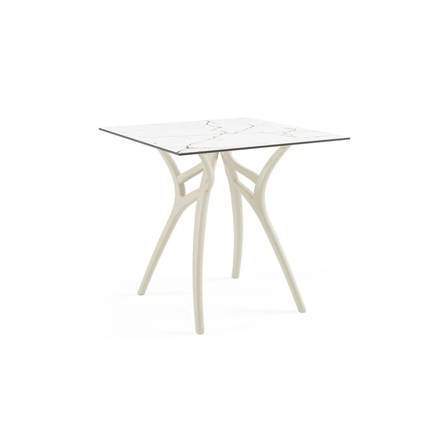 HPL White Marble Leg Beige