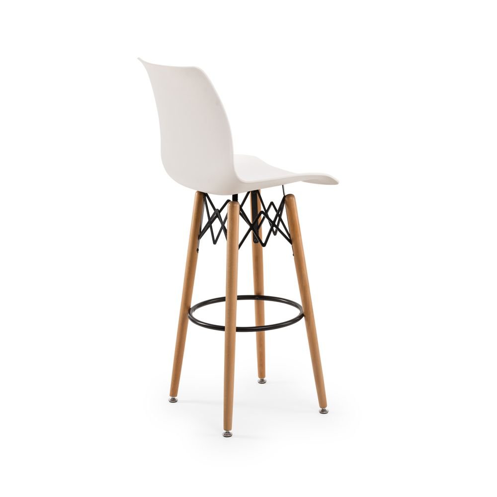 LASER-V BAR STOOL | Indoor Suited | Height (floor to seat): 29.5" | Color: Ivory White