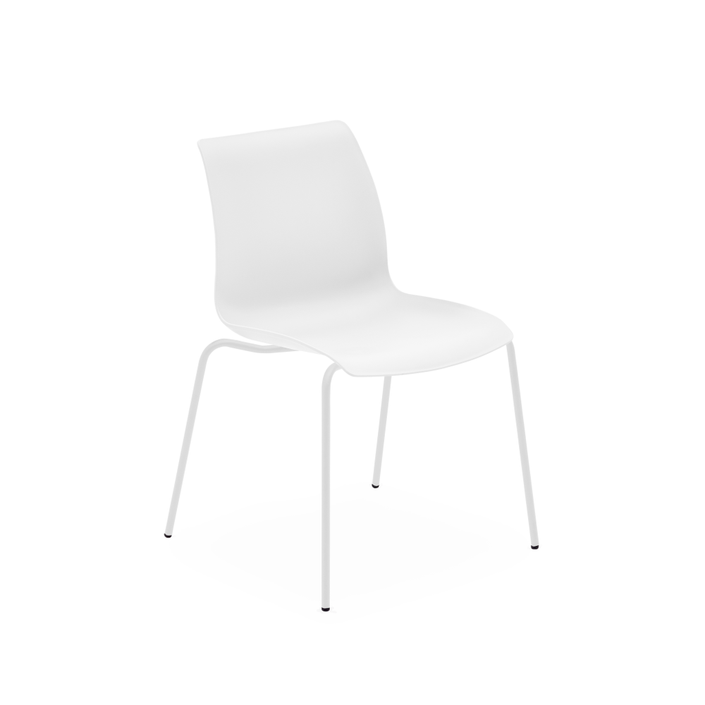 LASER-M CHAIR | Indoor Suited | Stackable Up To: 4 pcs | Color: Ivory White / Painted Leg