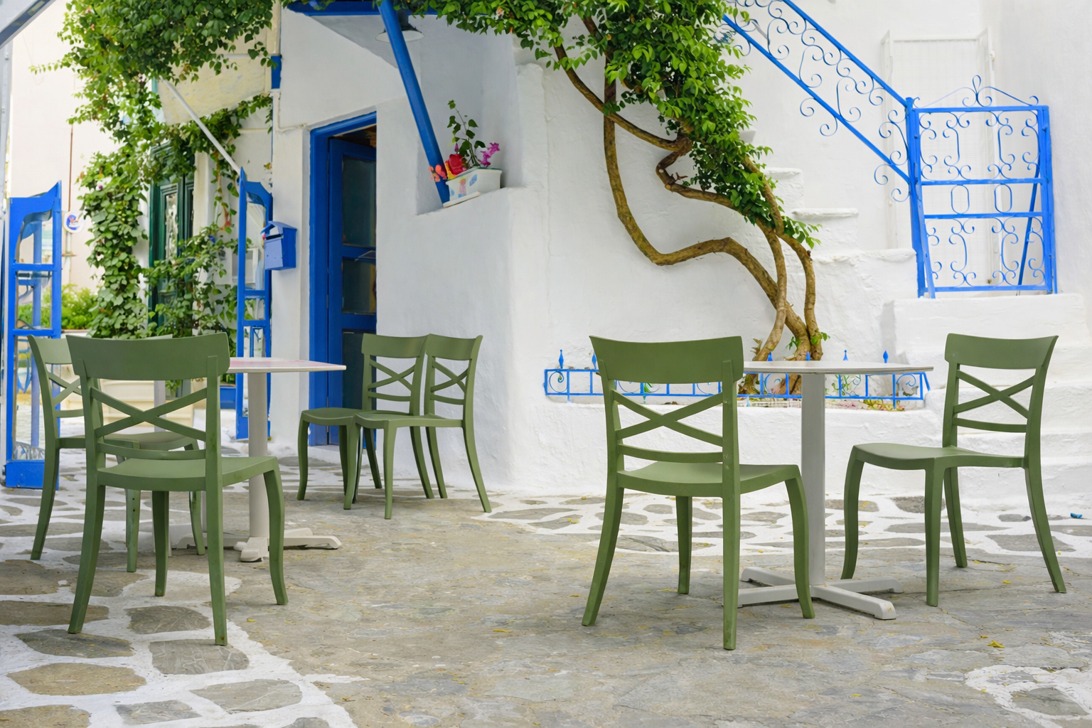 An custom outdoor seating area.