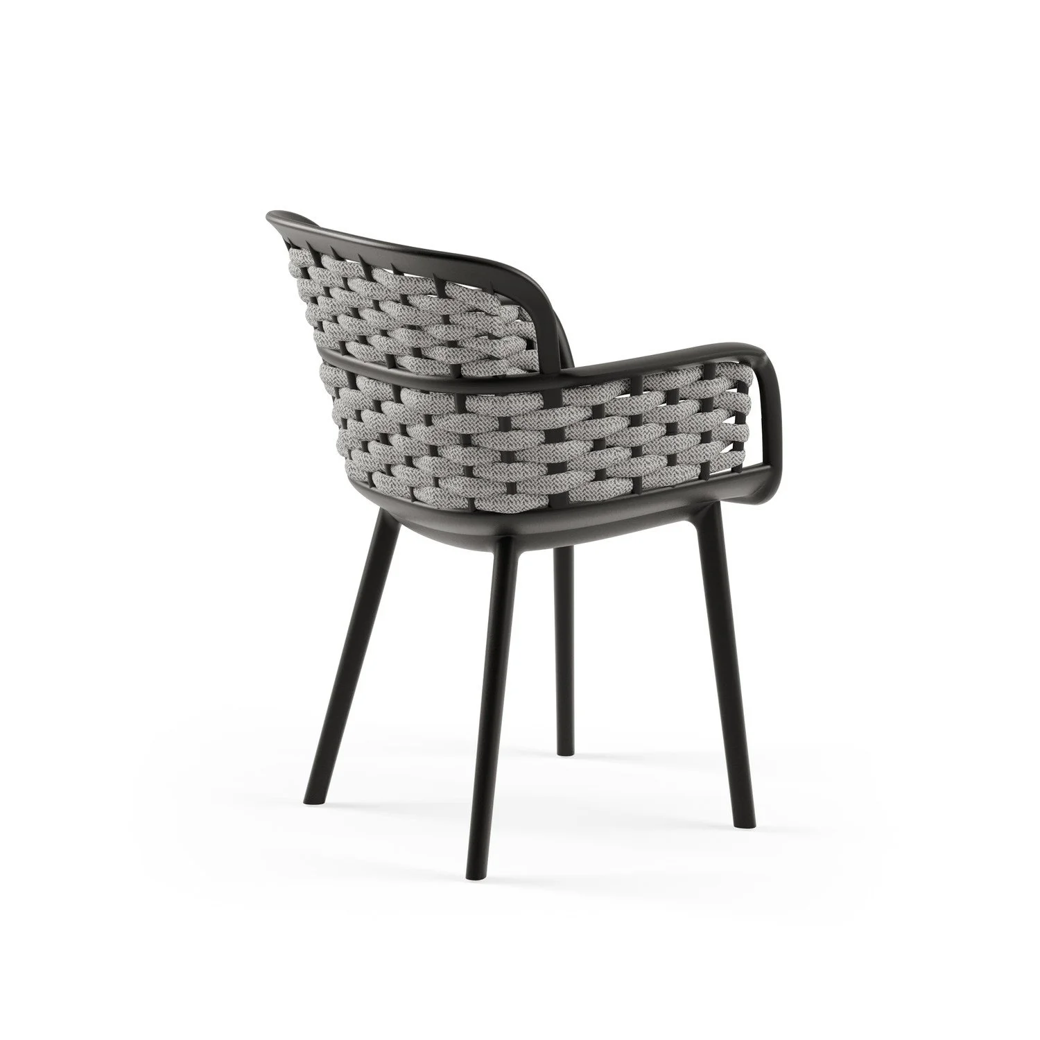 Eva-P Knitted Armchair Black and Grey Rope