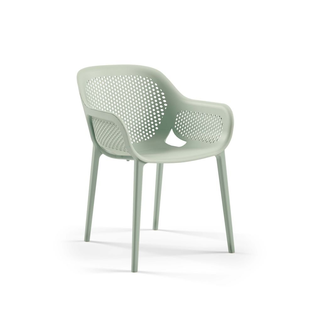 ATRA ARMCHAIR | Indoor / Outdoor Suited | Stackable Up To: 4 pcs | Color: Nile Green-B / Nile Green-S