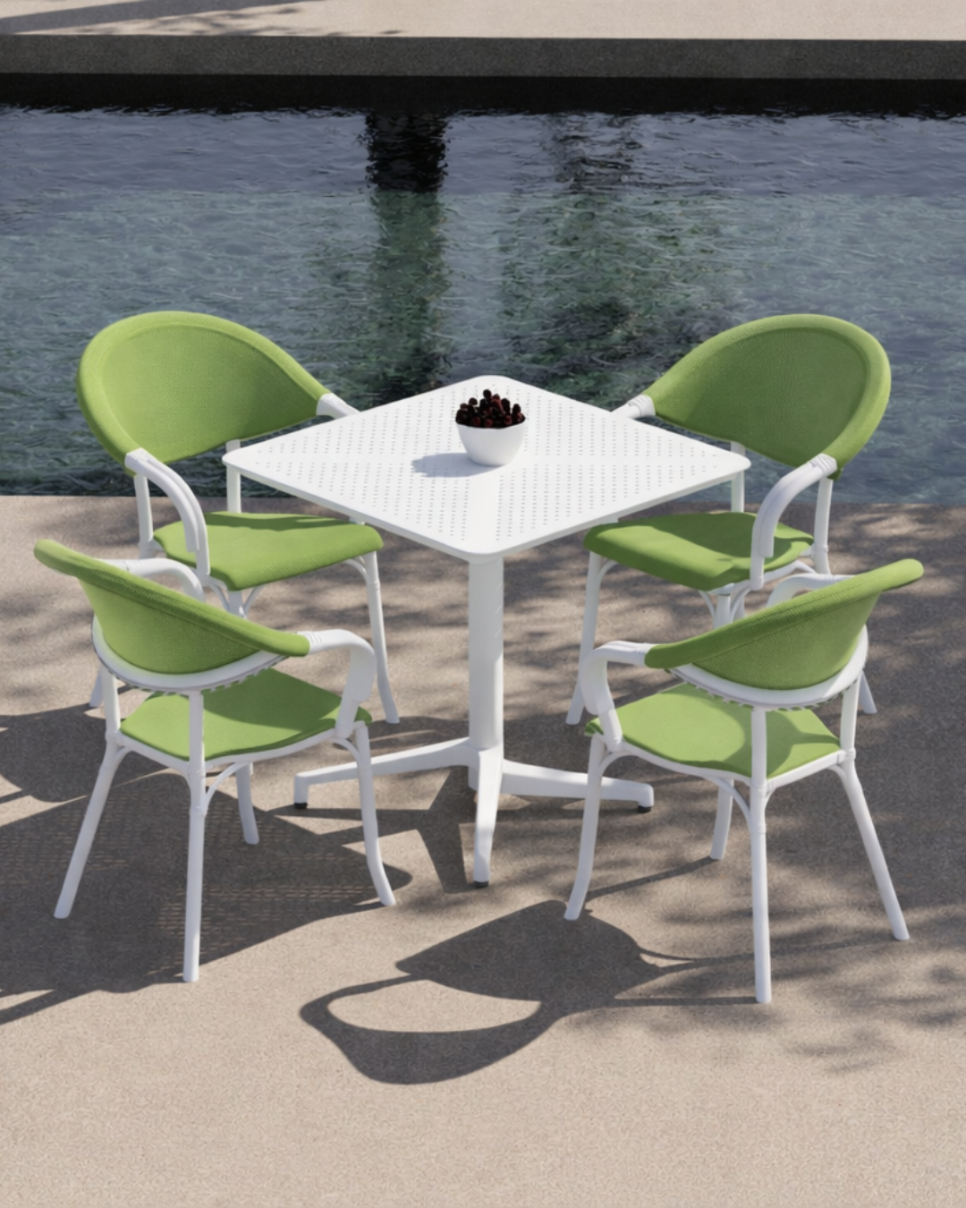 Flash-N armchairs sitting around a table