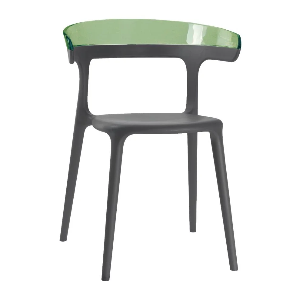 Luna Armchair Anthracite Clear Green