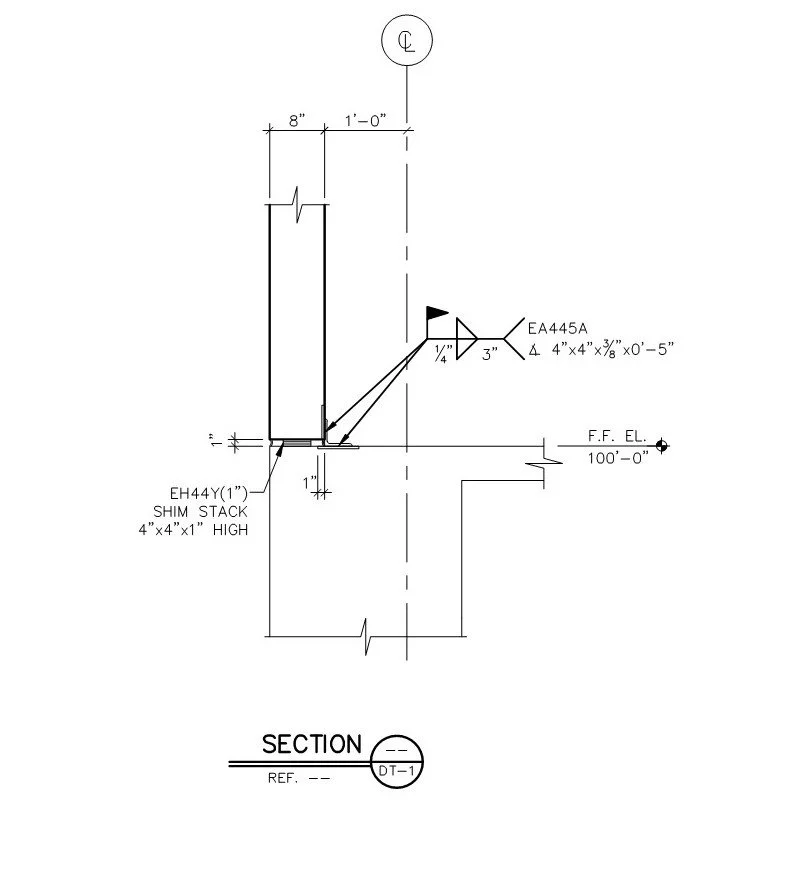 Angle Base to Footing