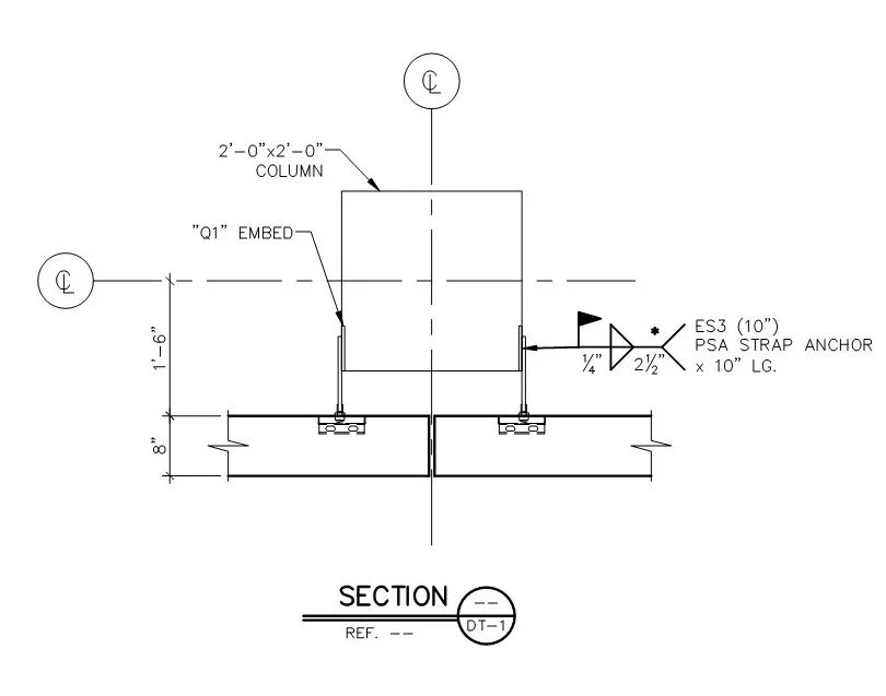 PSA to Concrete Column