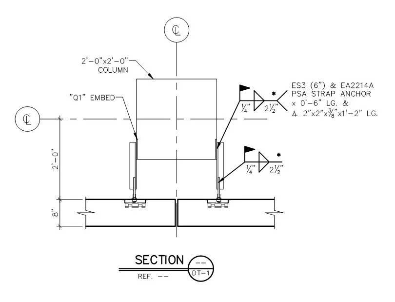 PSA to Concrete Column