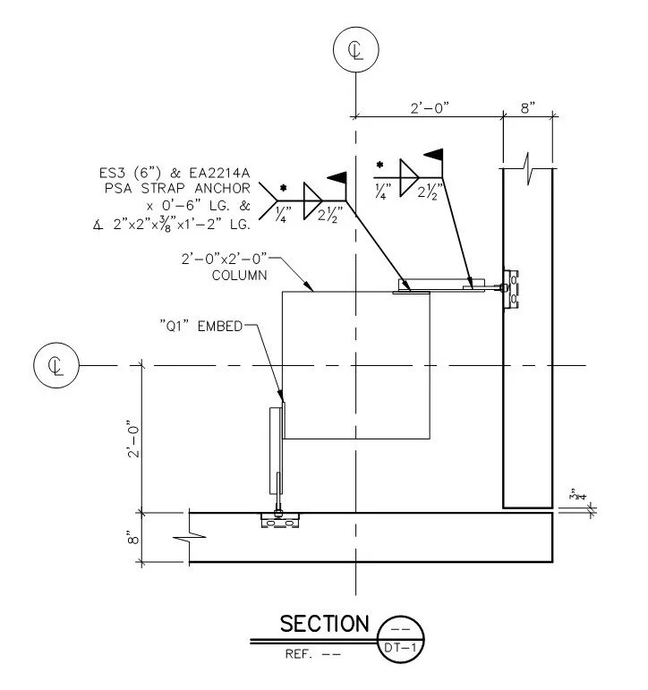 PSA to Concrete Column Corner