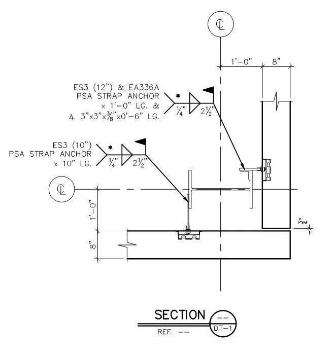 PSA to Steel Column Corner