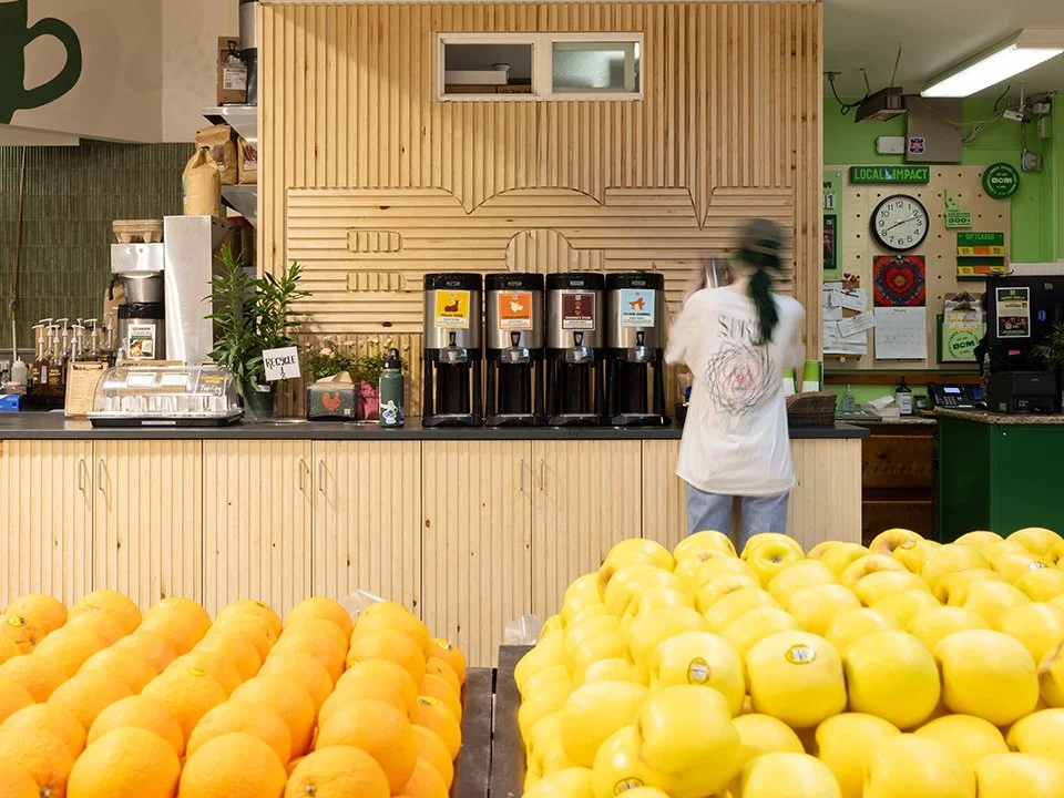 Coffee bar at grocery store