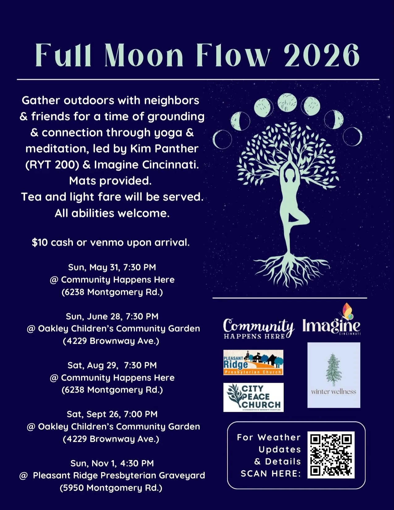 Take a couple hours with us tonight to beat the heat coming our way. We&rsquo;ll be in the Children&rsquo;s Community Garden tonight with yoga mats, iced strawberry tea, cool lavender towels, and fresh snacks from the garden. Join us for full moon yo