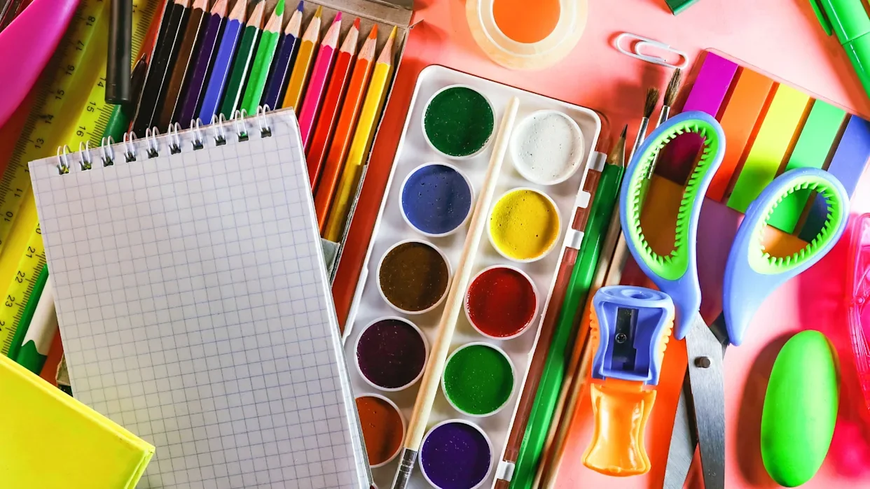 kids art supply basket