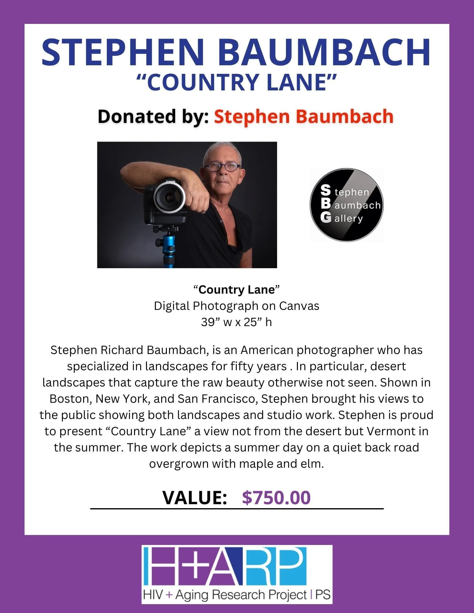 HARP's Silent Auction Item Sheet