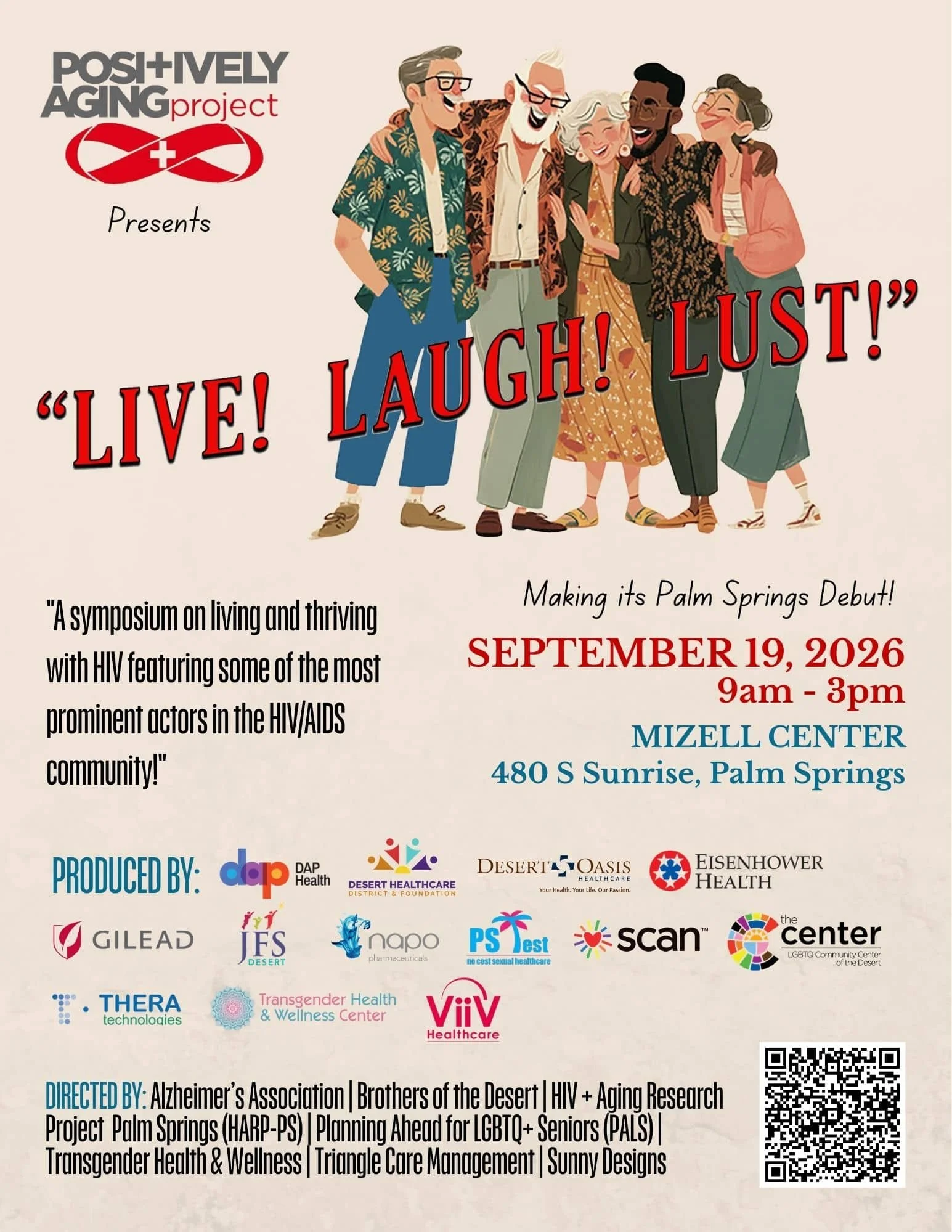 Poster / Flyer for HIV + Aging Research Project's upcoming September conference