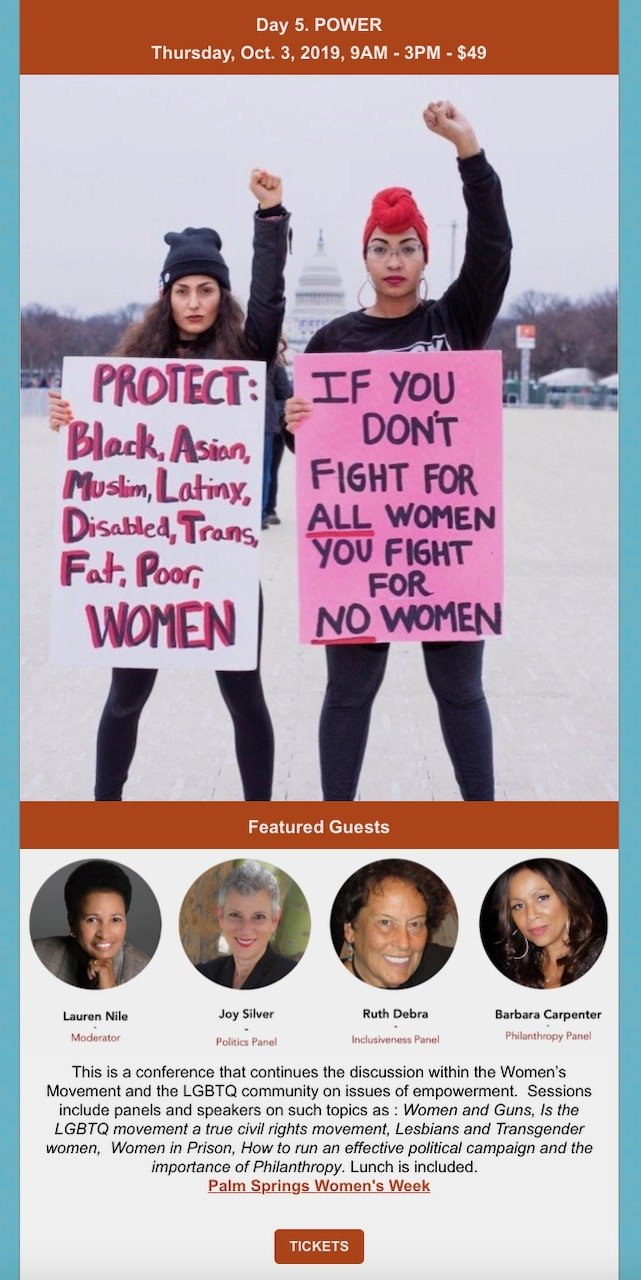 Two women holding protest signs, one in a black beanie and the other with a red headscarf, standing in front of the U.S. Capitol building during a Women's Rights rally. The signs advocate for protecting diverse women and fighting for all women.