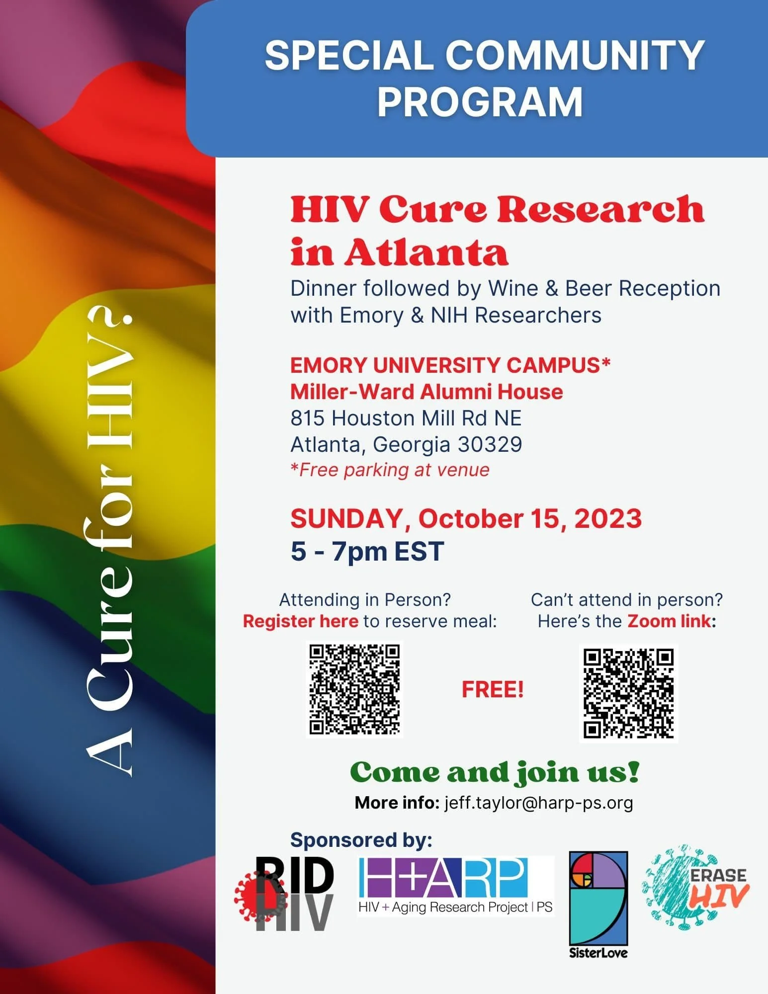 Event Flyer - HIV + Aging Research Project