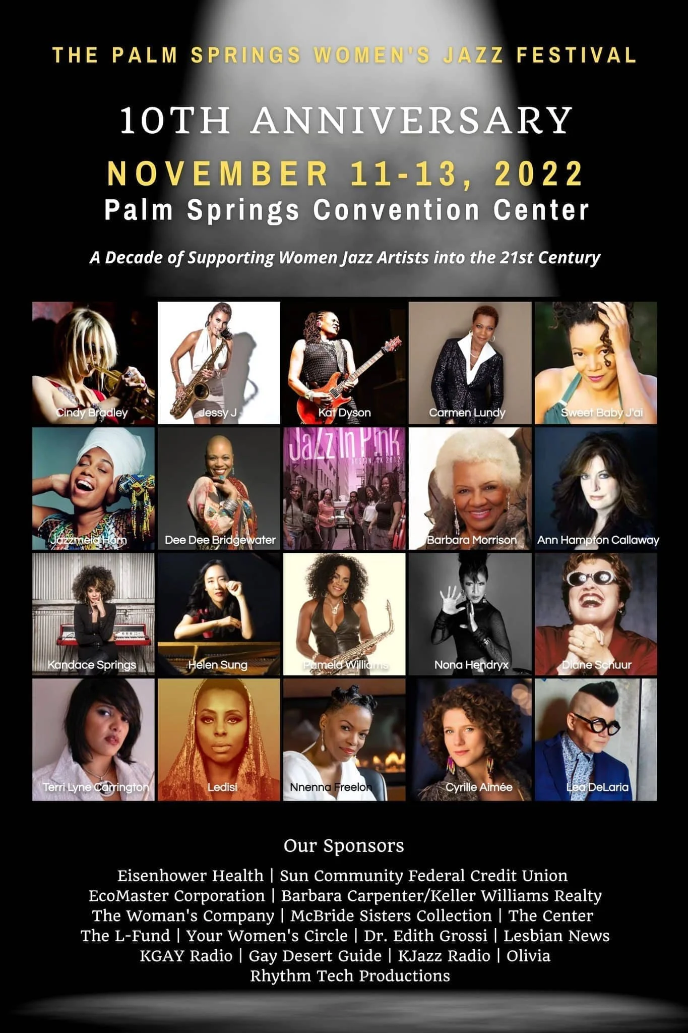 24x36" Poster for the Palm Springs Women's Jazz Festival 's 10th Anniversary