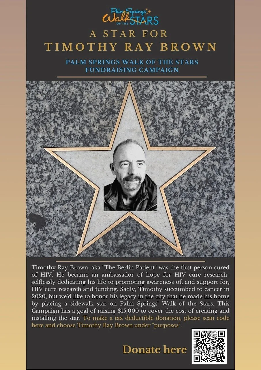 Poster for Timothy Ray Brown Star - HIV + Aging Research Project