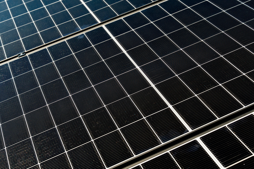 Close-up of Elaine's solar panels