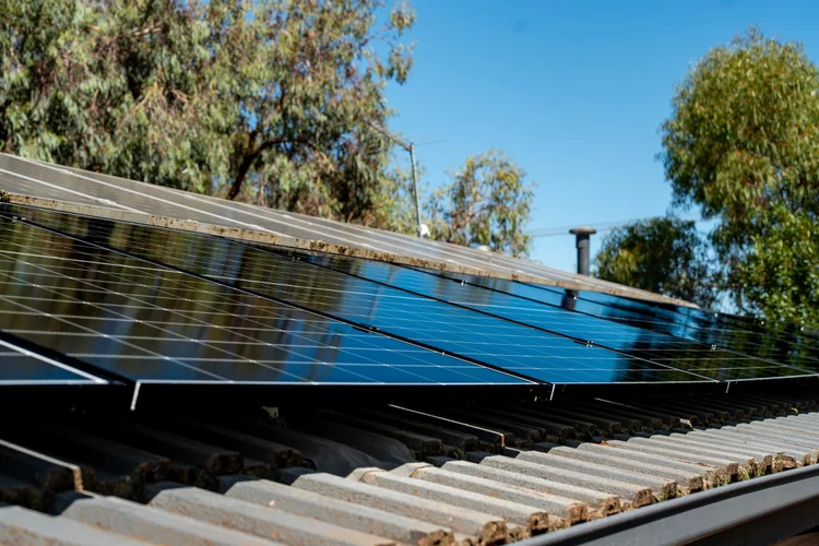 Solar panels on Elaine's roof