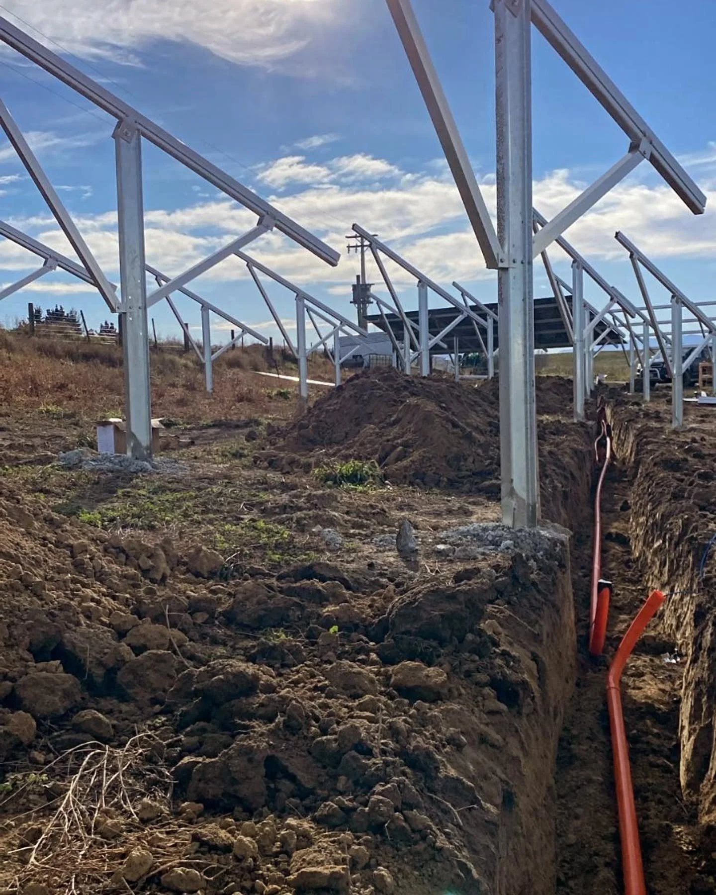 It's been a few huge weeks near Ranfurly installing a 288 panel array for an irrigation pump. It's coming together nicely with another week or two to go.

Come mid June I'll have some availability and next week will be coordinating the jobs that have