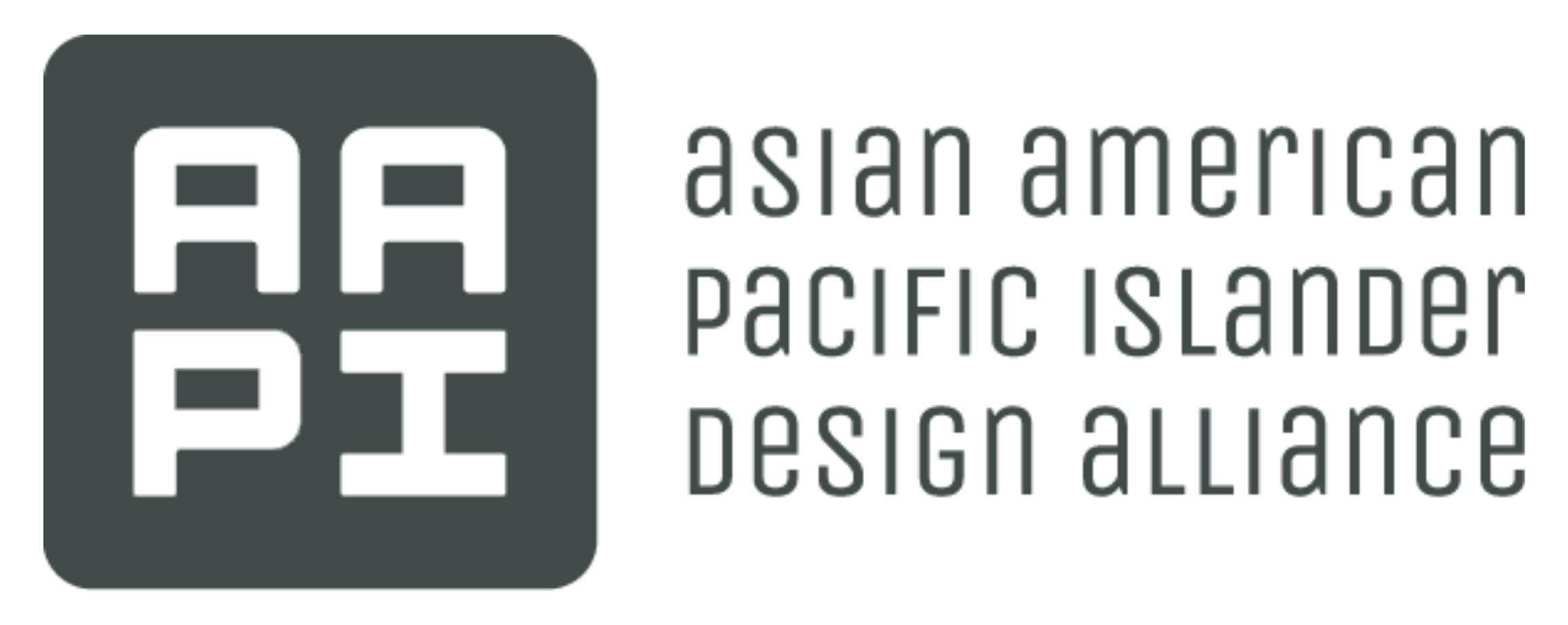 Logo of Asian American Pacific Islander Design Alliance with stylized AAPI initials and text