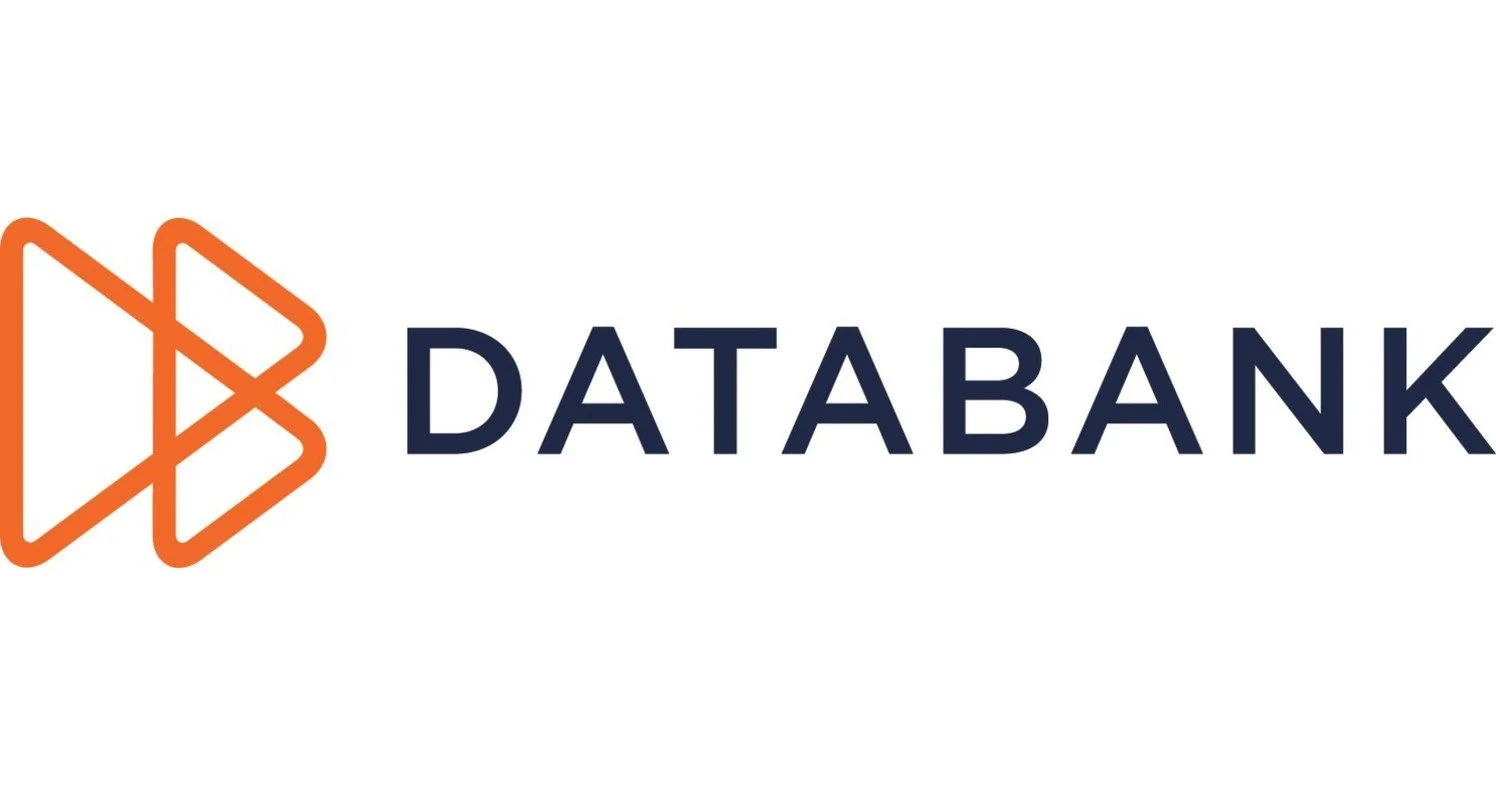 Databank logo with orange triangular symbol and black text