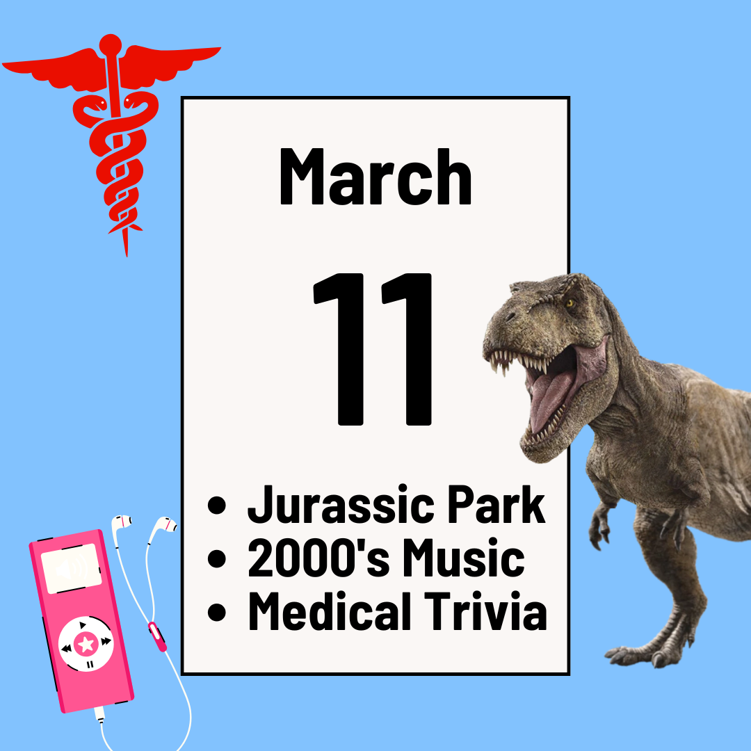 Jurassic Park Trivia, 2000’s Music Trivia, and Medical Trivia