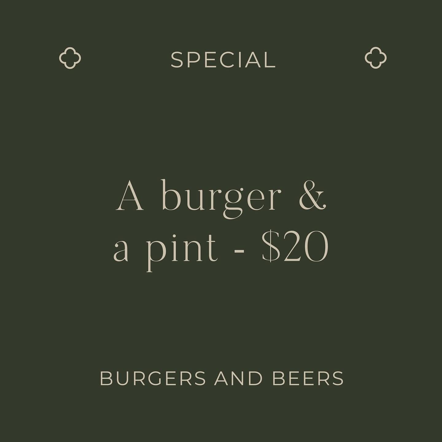 Specials at Kesia! 
Dinner and a beer for just $20, it doesn&rsquo;t get better than that! 

#kesia #kesiaonponsonby #ponsonbybar #burgerandapint