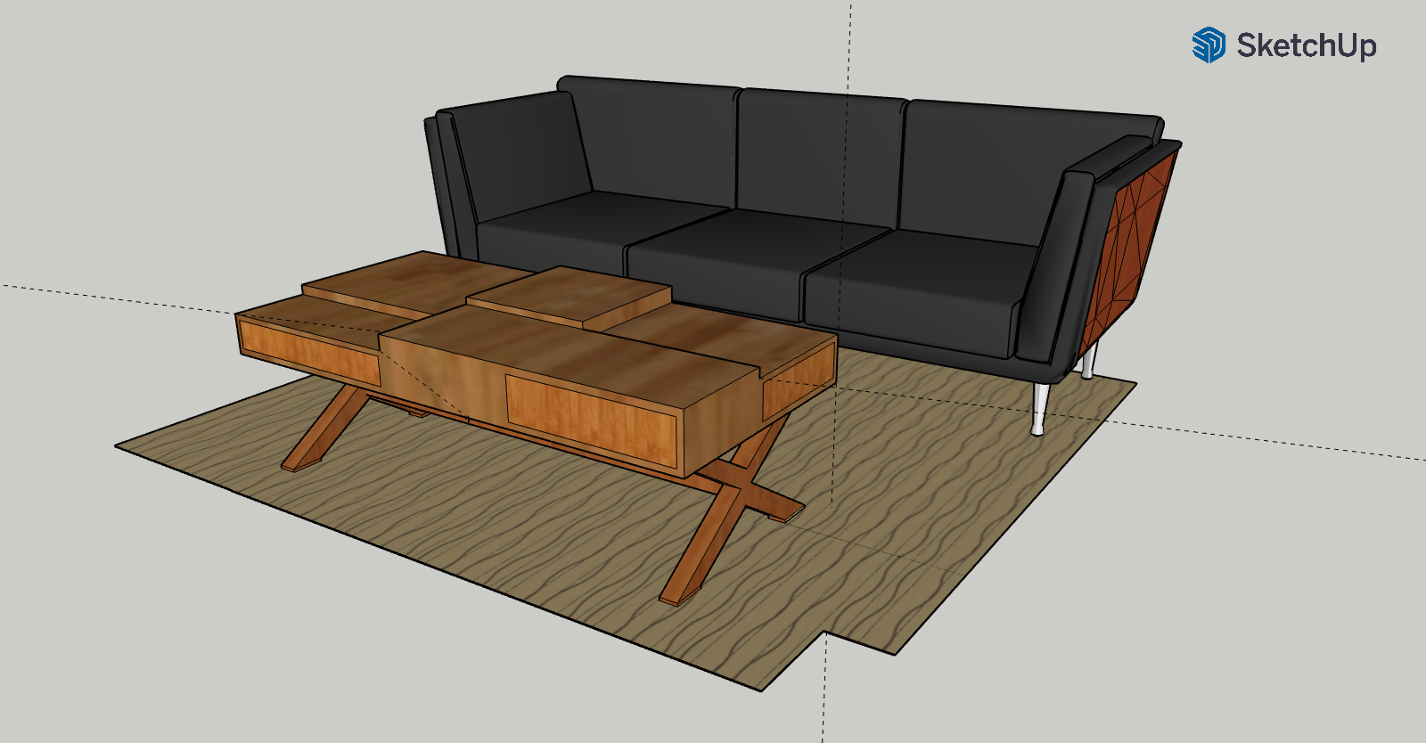 Modern contemporary coffee table designed and made by dadowoodworking furniture company.