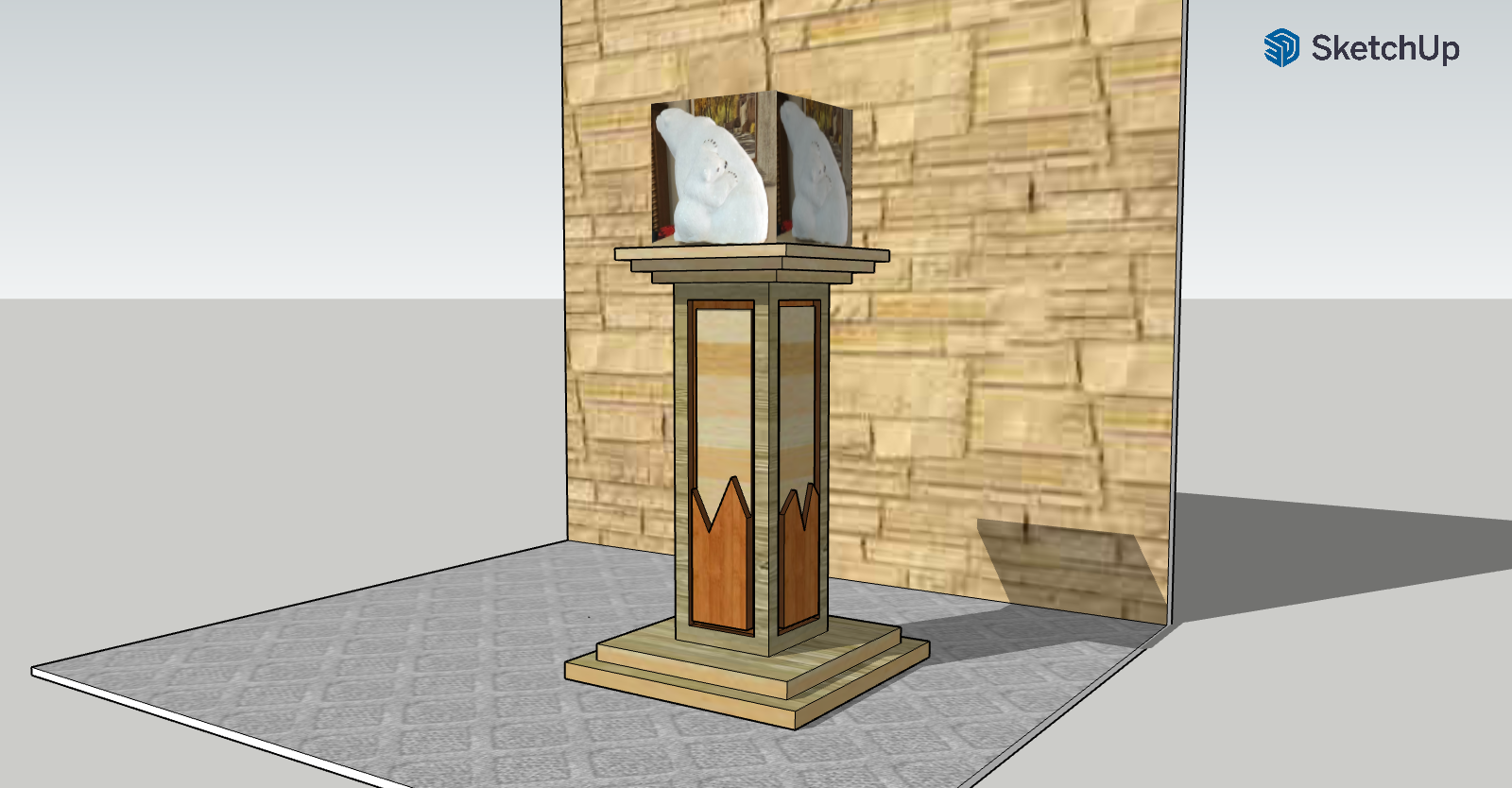 custom made sculpture stand by dadowoodworking furniture company.