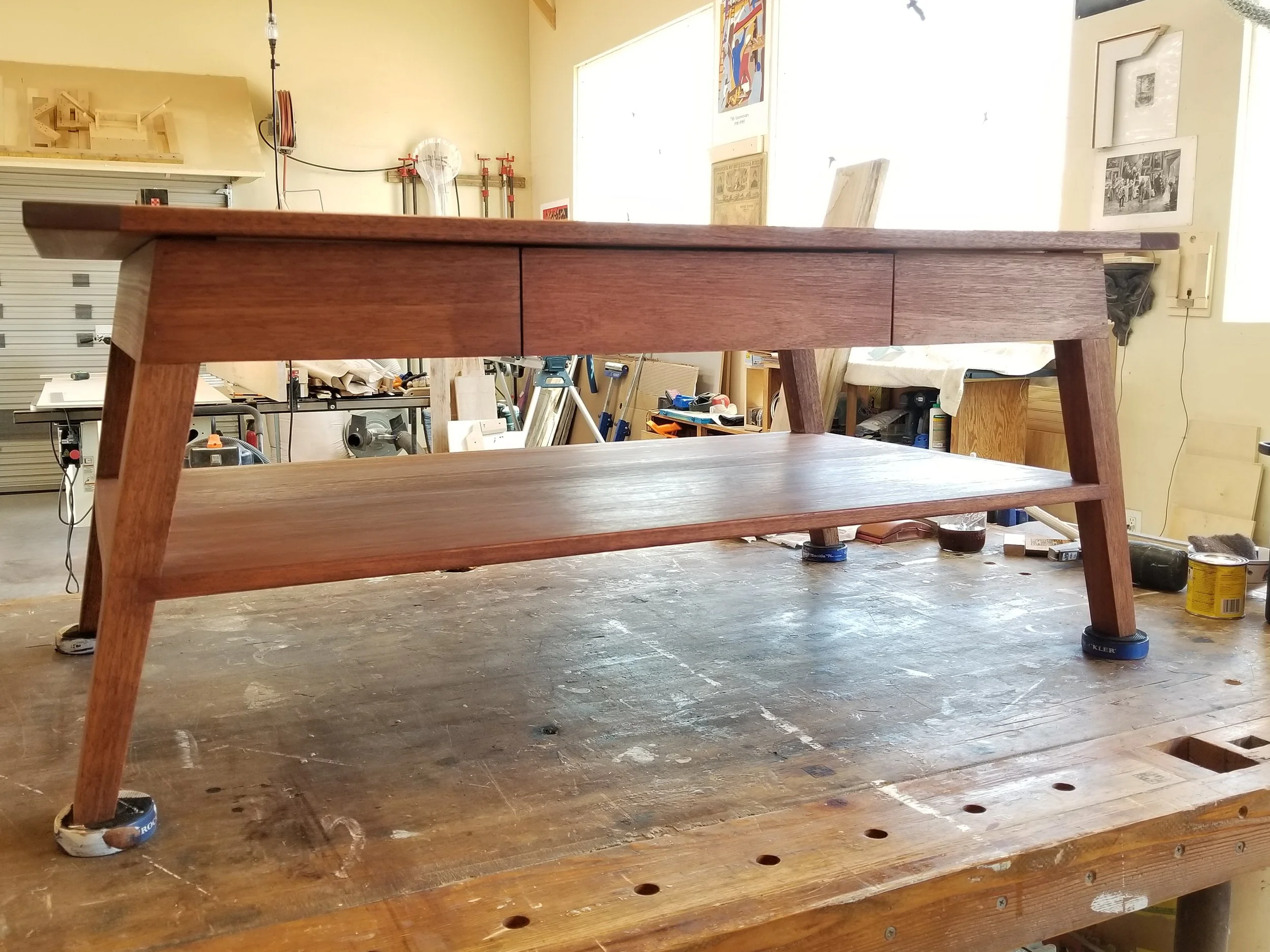 red grandis coffee table mid century modern designed by dadowoodworking.