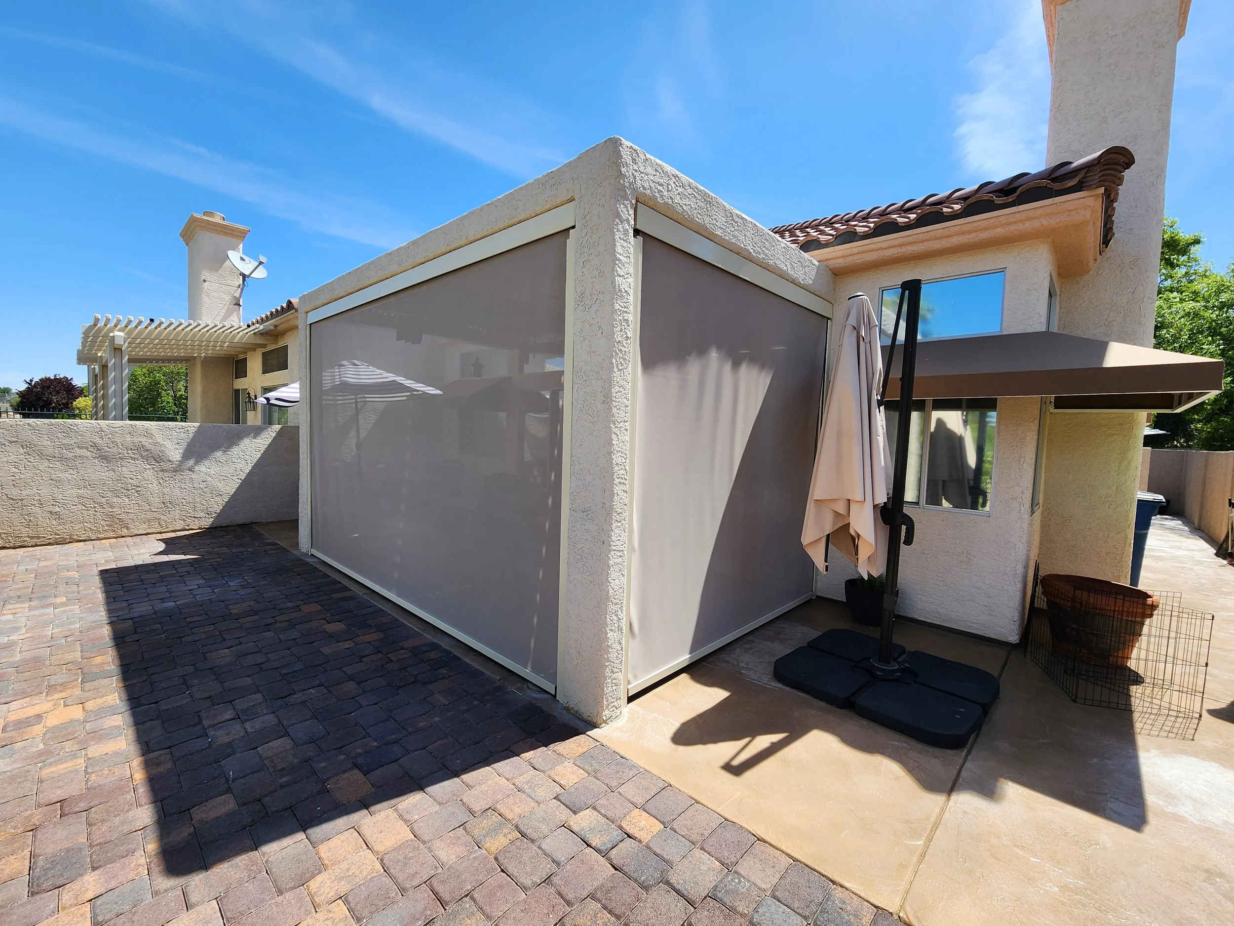 Affordable and functional retractable awnings for your patio. Customizable units in various fabric options. Cover your space at the push of a button.